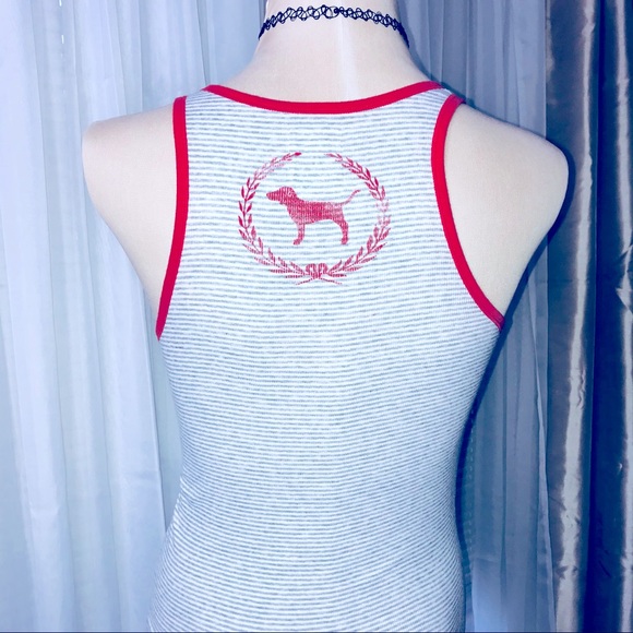 PINK Y2K Badgers racerback tank top gray L - Picture 5 of 8